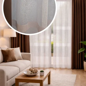 Jacquard csík mintás fényáteresztő függöny 180 cm
