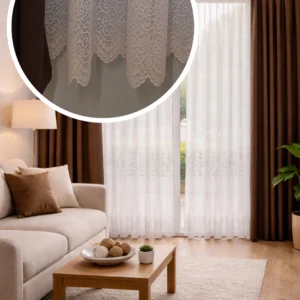 Jacquard fodros aljú fényáteresztő függöny 180 cm