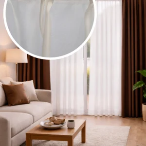 Liliána ekrü fényáteresztő függöny 300 cm